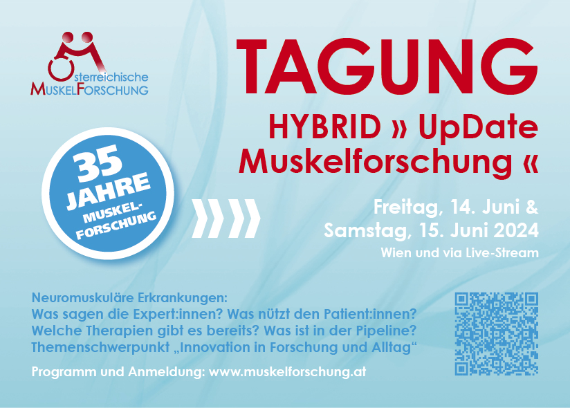 Jubiläumstagung „UpDate Muskelforschung 2024“ – 14. und 15. Juni 2024, Wien und online